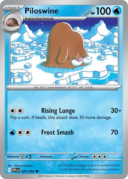 Piloswine, Pokémon card PFL 024 — Phantasmal Flames set