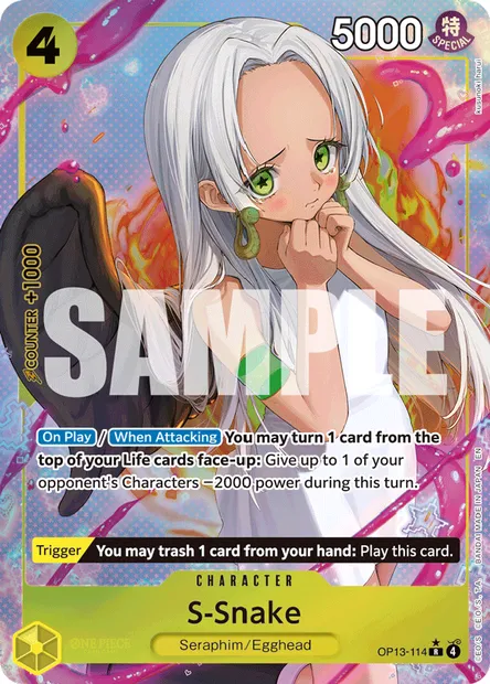 S-Snake, One Piece card OP13-114 — CARRYING ON HIS WILL set