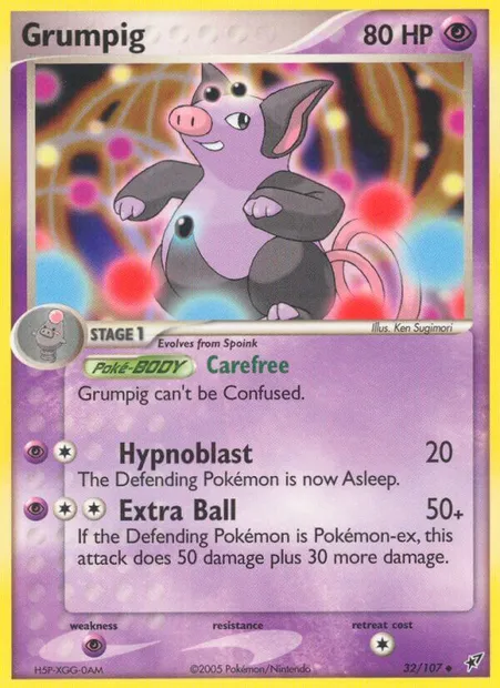 Grumpig, Pokémon card DX 32 — Deoxys set