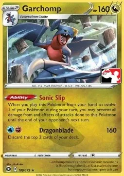 Garchomp, Pokémon card PPS 109-3 — Play! Pokémon Prize Pack Series set