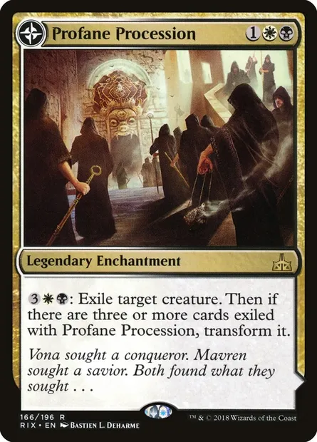 Profane Procession // Tomb of the Dusk Rose, Magic card RIX 166 — Rivals of Ixalan set