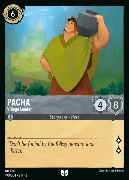 Pacha - Village Leader, Disney Lorcana card CH2-190 — Rise of the Floodborn set