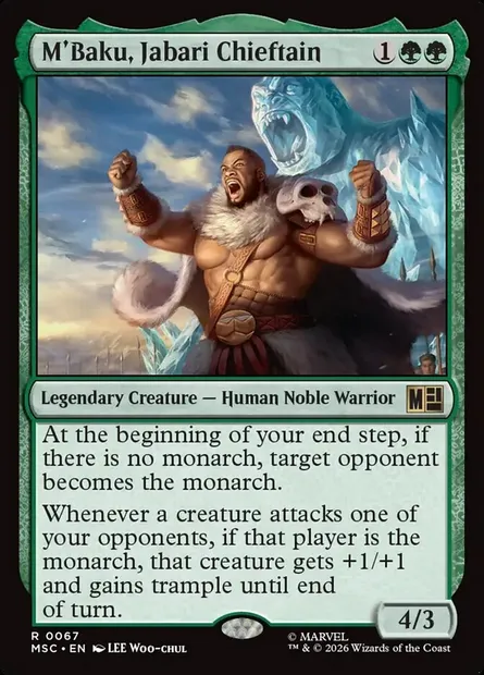 M'Baku, Jabari Chieftain, Magic card MSC 67 — Marvel Super Heroes Commander set