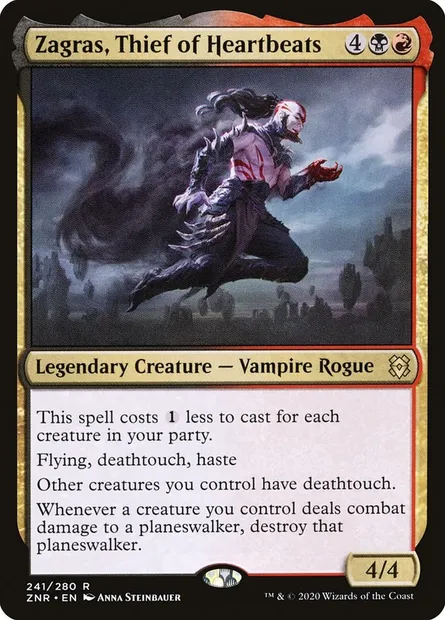 Zagras, Thief of Heartbeats, Magic card ZNR 241 — Zendikar Rising set