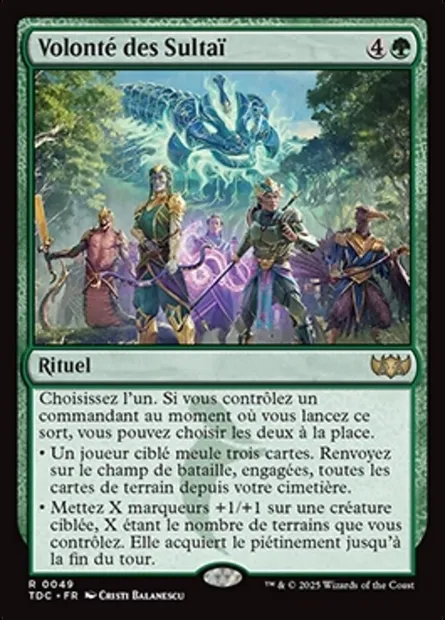 Volonté des Sultaï, carte Magic TDC 49 — extension Tarkir: Dragonstorm Commander