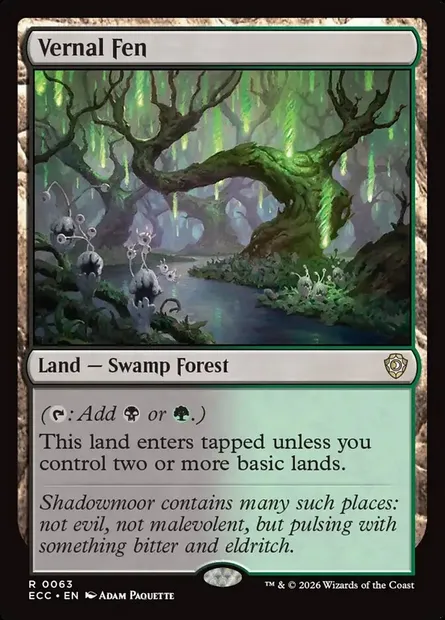Vernal Fen, Magic card ECC 63 — Lorwyn Eclipsed Commander set