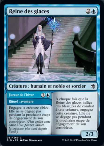 Reine des glaces // Fureur de l'hiver, carte Magic ELD 61 — extension Throne of Eldraine