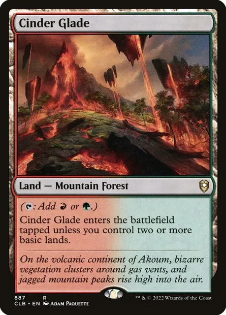 Cinder Glade, Magic card CLB 887 — Commander Legends: Battle for Baldur's Gate set