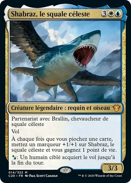 Shabraz, le squale céleste, carte Magic C20 14 — extension Commander 2020