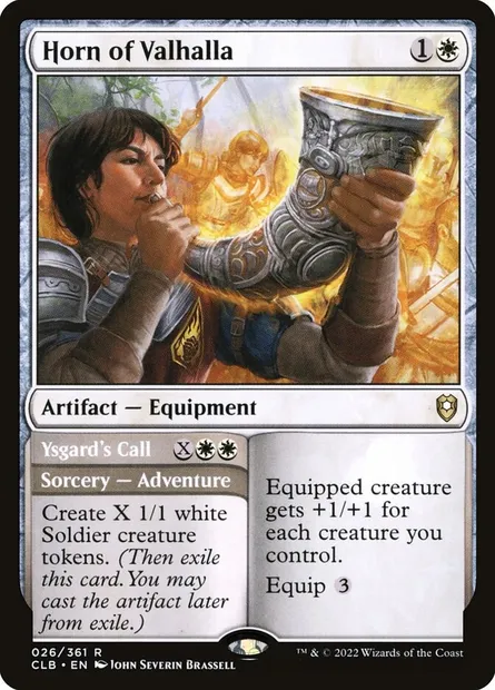 Horn of Valhalla // Ysgard's Call, Magic card CLB 26 — Commander Legends: Battle for Baldur's Gate set