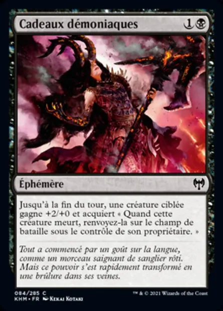Cadeaux démoniaques, carte Magic KHM 84 — extension Kaldheim