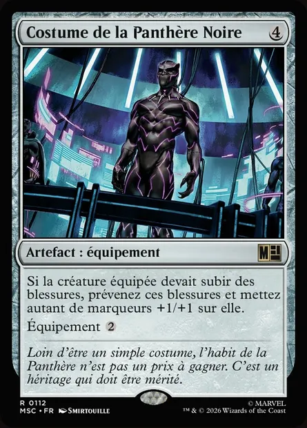 Costume de la Panthère Noire, carte Magic MSC 112 — extension Marvel Super Heroes Commander