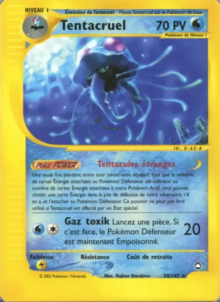 Tentacruel, carte Pokémon AQ 38 — extension Aquapolis