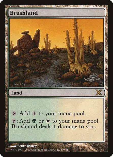 Brushland, Magic card 10E 349 — Tenth Edition set