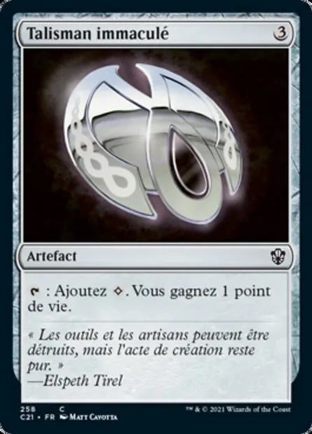 Talisman immaculé, carte Magic C21 258 — extension Commander 2021