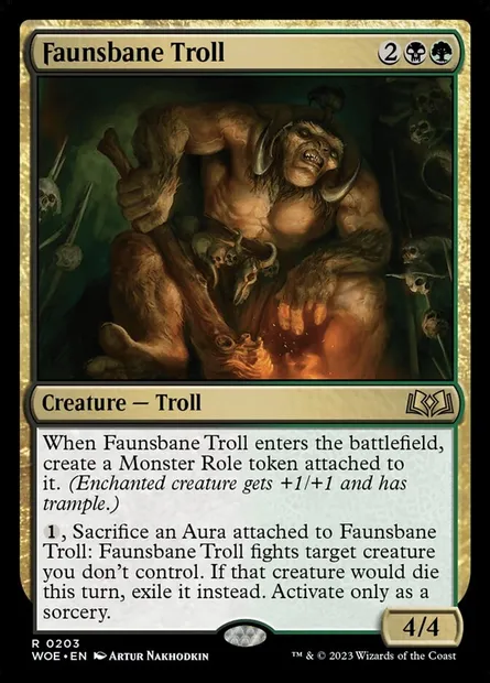 Faunsbane Troll, Magic card WOE 203 — Wilds of Eldraine set