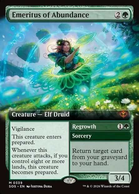 Emeritus of Abundance // Regrowth, Magic card SOS 339 — Secrets of Strixhaven set