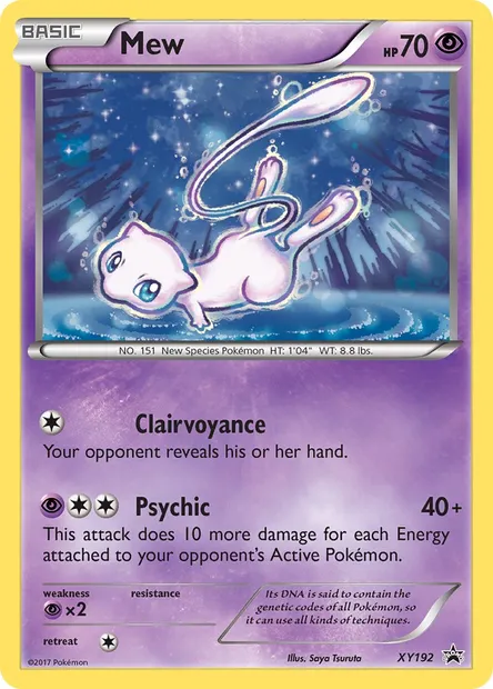 Mew, Pokémon card XY 192 — XY Black Star Promos set