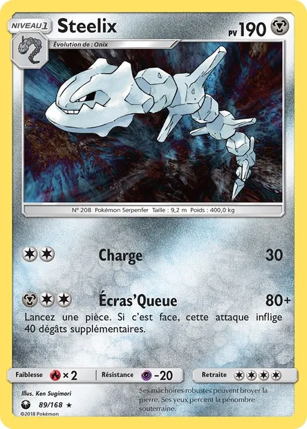 Steelix, carte Pokémon CES 89 — extension Tempête Céleste