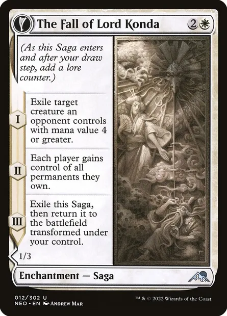 The Fall of Lord Konda // Fragment of Konda, Magic card NEO 12 — Kamigawa: Neon Dynasty set