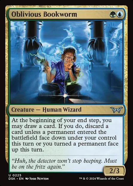 Oblivious Bookworm, Magic card DSK 225 — Duskmourn: House of Horror set