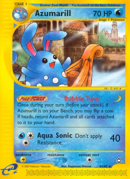 Azumarill, Pokémon card AQ 4 — Aquapolis set