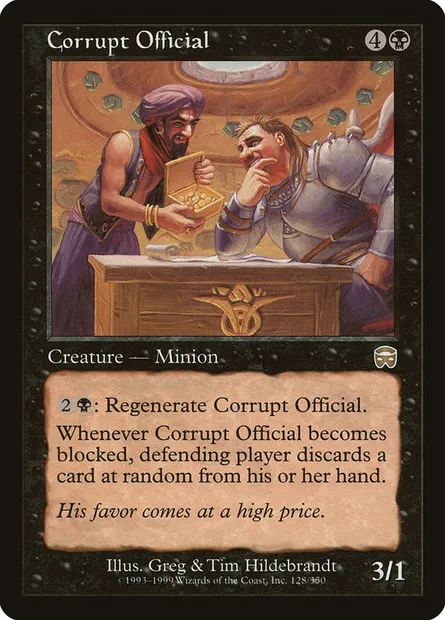 Corrupt Official, Magic card MMQ 128 — Mercadian Masques set