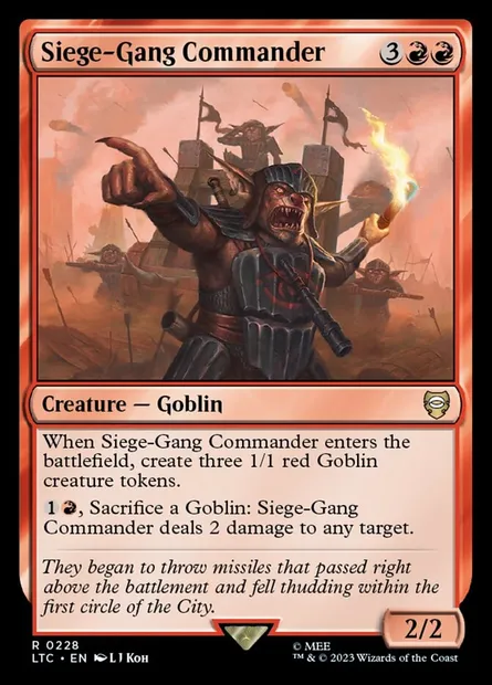 Siege-Gang Commander, Magic card LTC 228 — Tales of Middle-earth Commander set