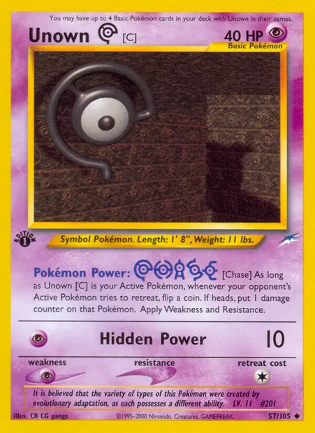 Unown [C], Pokémon card NDE 57 — Neo Destiny set
