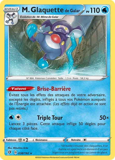 M. Glaquette de Galar, carte Pokémon RCL 38 — extension Clash des Rebelles