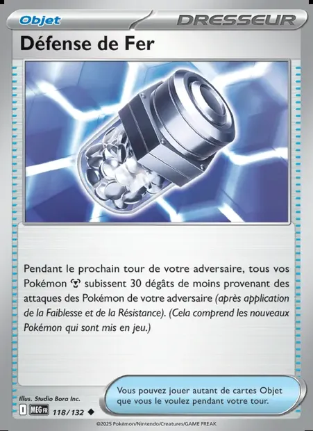 Défense de Fer, carte Pokémon MEG 118 — extension Méga-Évolution