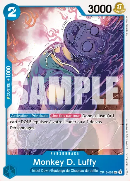 Monkey D. Luffy, carte One Piece OP16-052 — extension L'HEURE DE LA BATAILLE DÉCISIVE
