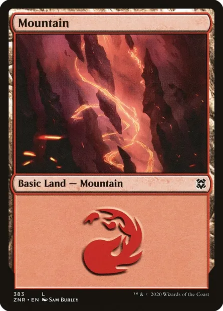 Mountain, Magic card ZNR 383 — Zendikar Rising set