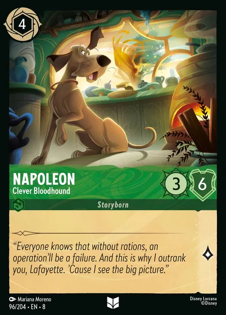 Napoleon - Clever Bloodhound, Disney Lorcana card CH8-096 — The Reign of Jafar set