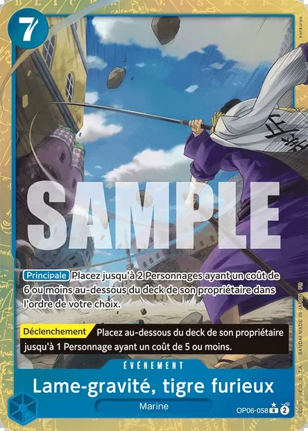 Lame-gravité, tigre furieux, carte One Piece OP06-058 — extension ONE PIECE CARD THE BEST