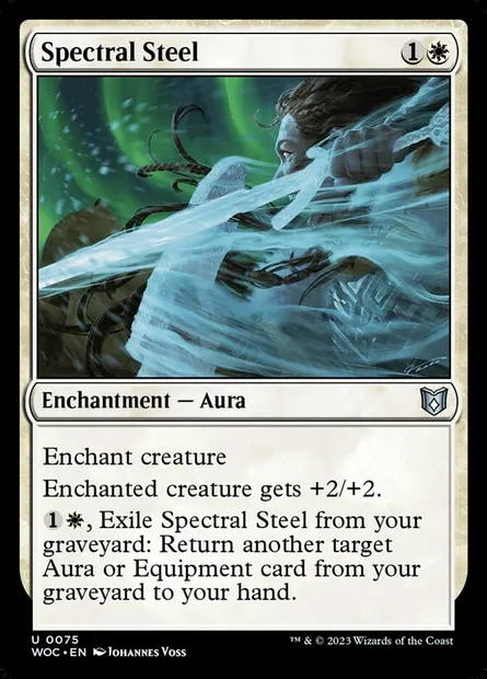 Acier spectral, carte Magic WOC 75 — extension Wilds of Eldraine Commander