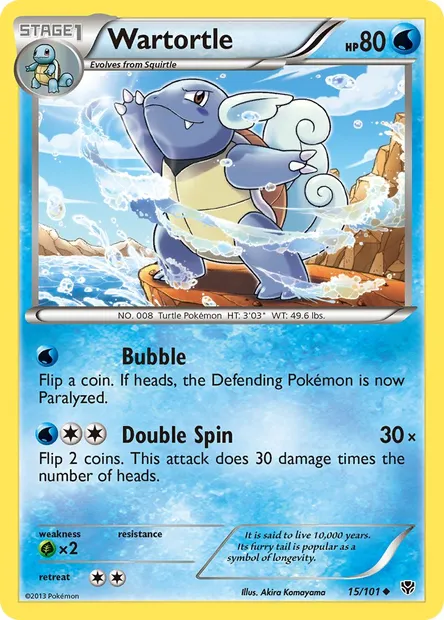 Wartortle, Pokémon card PLB 15 — Plasma Blast set