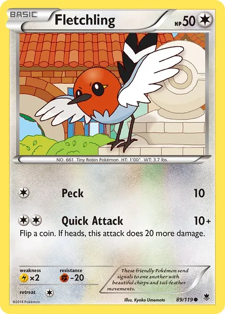 Fletchling, Pokémon card PHF 89 — Phantom Forces set