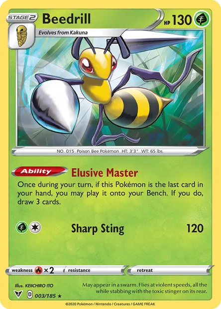 Beedrill, Pokémon card VIV 3 — Vivid Voltage set