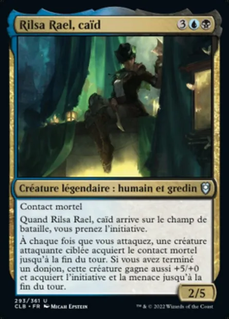 Rilsa Rael, caïd, carte Magic CLB 293 — extension Commander Légendes : la bataille de la Porte de Baldur