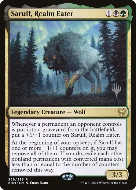 Sarulf, dévoreur de royaume, carte Magic PKHM 228p — extension Kaldheim Promos