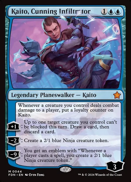 Kaito, Cunning Infiltrator, Magic card FDN 44 — Foundations set