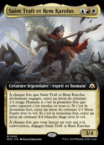 Saint Traft et Rem Karolus, carte Magic MOC 95 — extension March of the Machine Commander