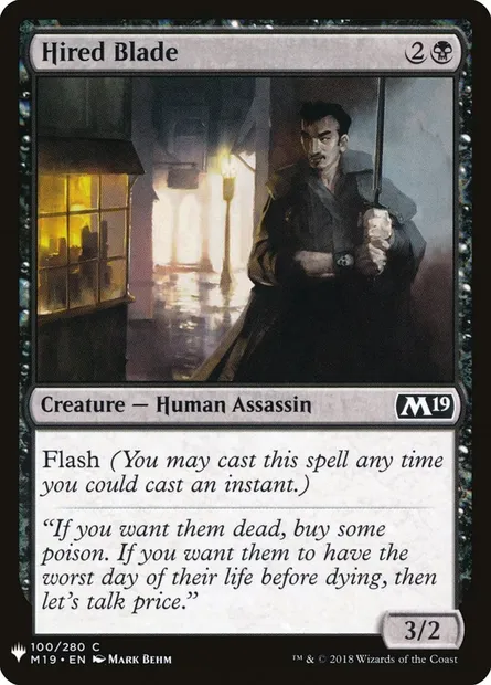 Bretteur à gages, carte Magic PLST M19-100 — extension The List