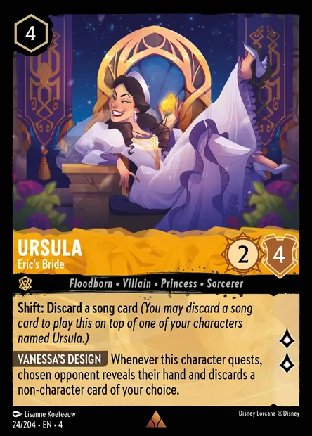 Ursula - Eric's Bride, Disney Lorcana card CH4-024 — Ursula's Return set