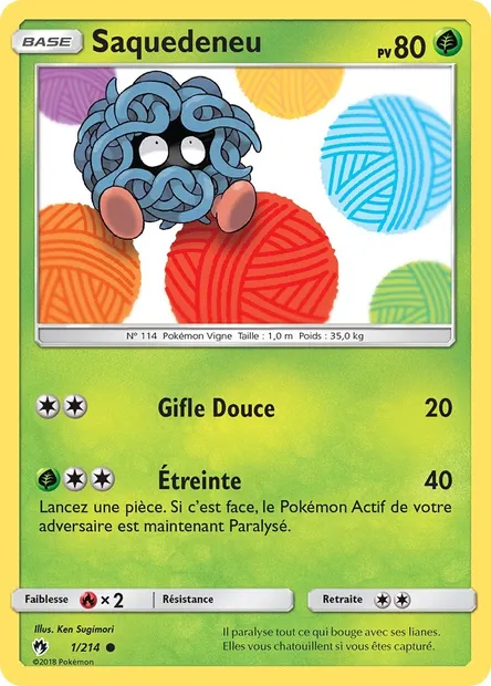 Saquedeneu, carte Pokémon LOT 1 — extension Tonnerre Perdu