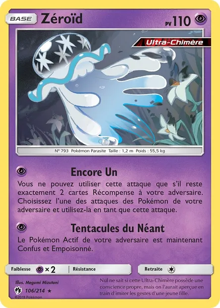 Zéroïd, carte Pokémon LOT 106 — extension Tonnerre Perdu