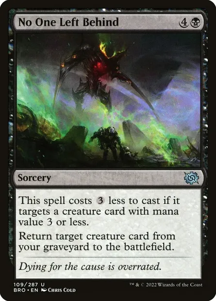 No One Left Behind, Magic card BRO 109 — The Brothers' War set