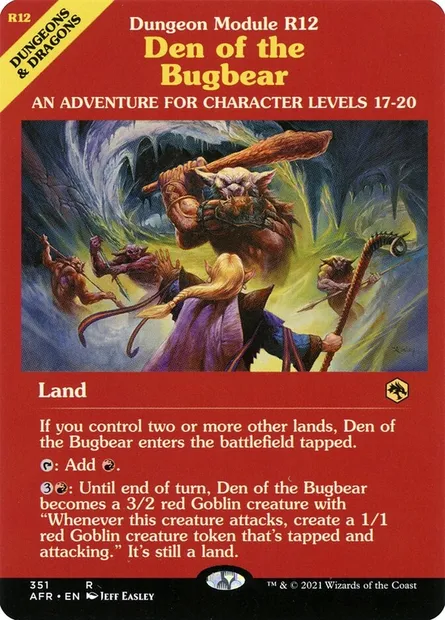Den of the Bugbear, Magic card AFR 351 — Adventures in the Forgotten Realms set