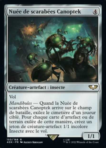 Nuée de scarabées Canoptek, carte Magic 40K 150 — extension Warhammer 40,000 Commander
